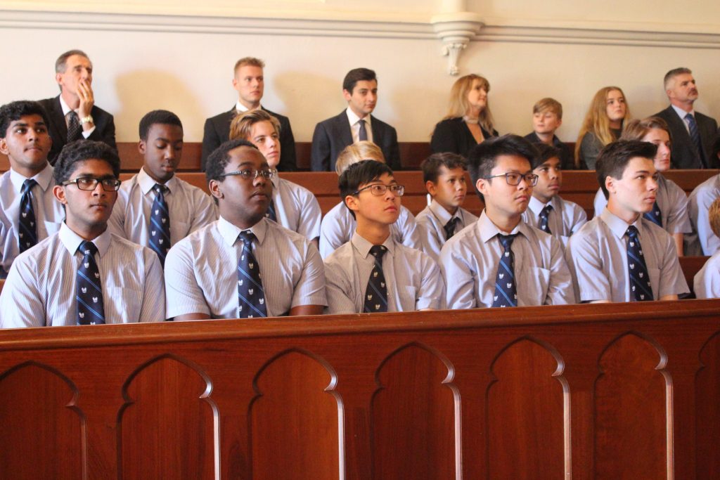 Boarders attending Chapel. 