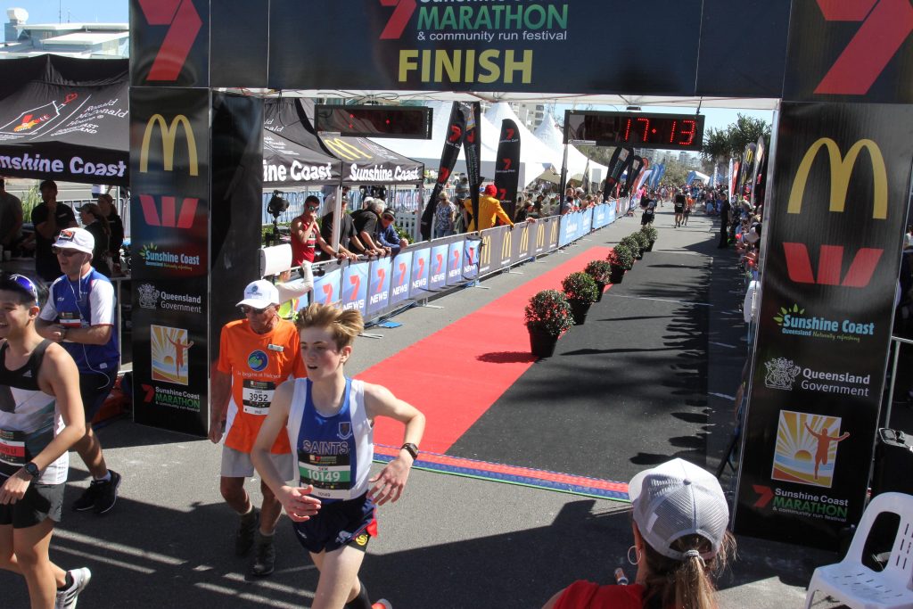 Jonathan Harris, Year 7, competing at the Athletics Australia Sunshine Coast Marathon Festival 