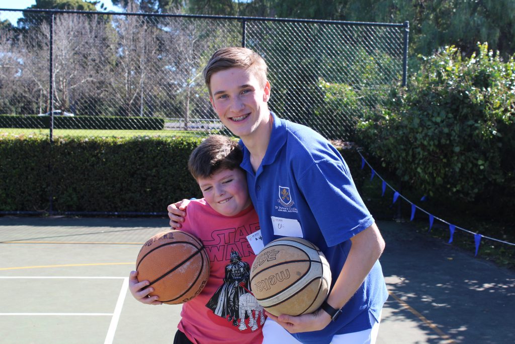 Oliver Cobain (Year 11) with Ethan, their guest for the camp