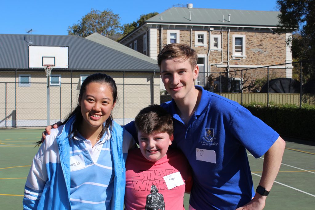 Wilderness student Amanda with Oliver Cobain (Year 11) with Ethan, their guest for the camp