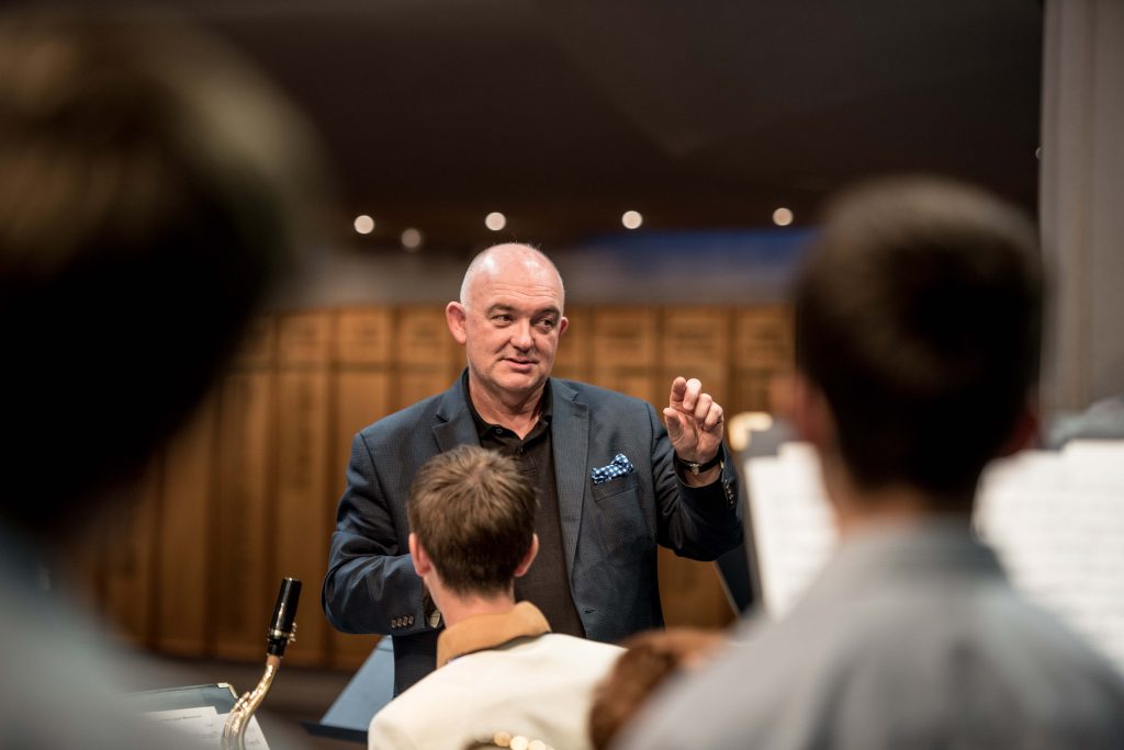 James Morrison conducting a workshop with Senior School students