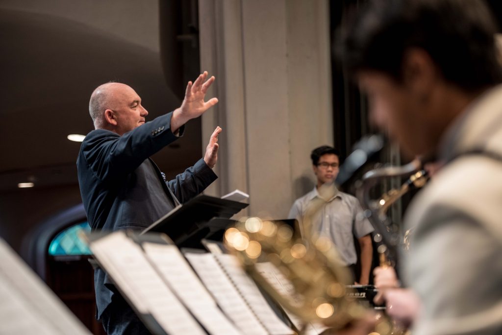 James Morrison conducting a workshop with Senior School students