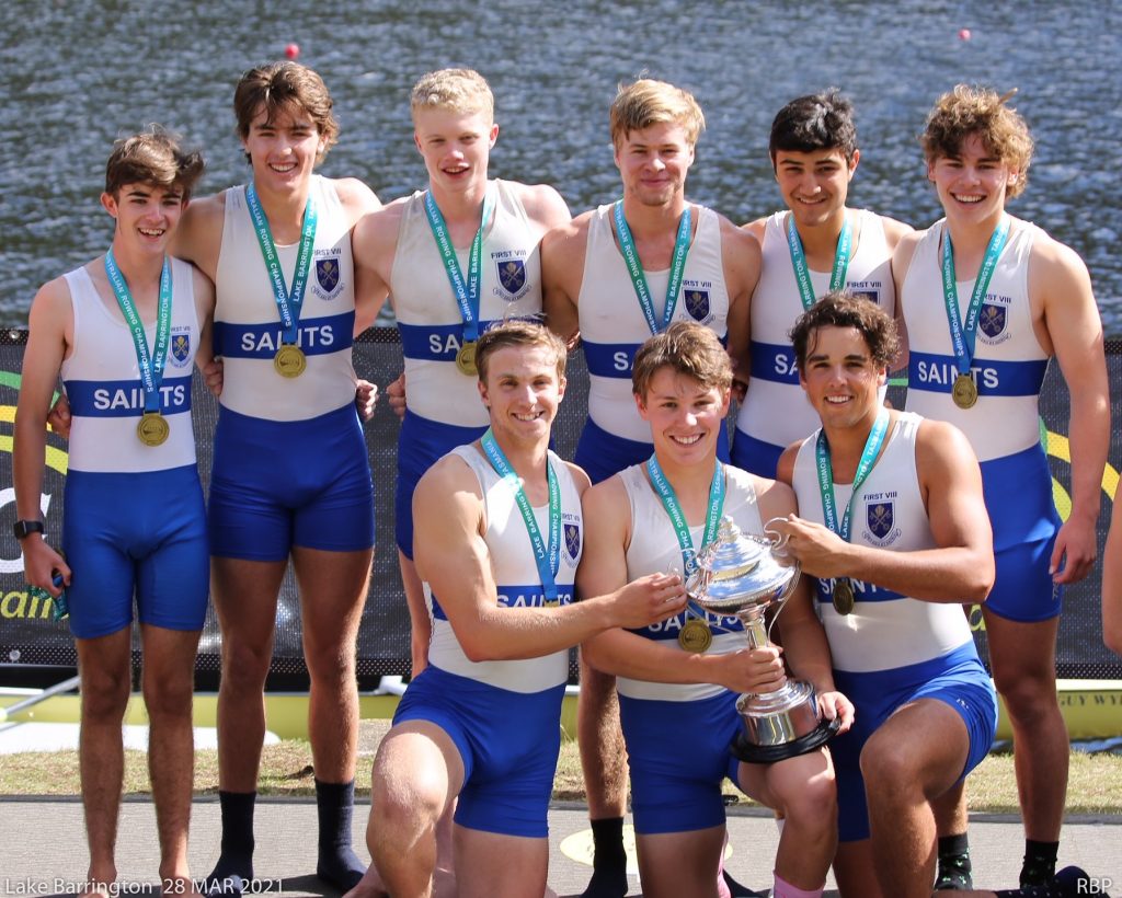 Back: Aidan Hughes (cox), William Howard, Jake Nesbitt, Tom Oldfield, Faris Harb, Edward Chipperfield Front: Jeremy Beale (VC), Nick Burr (C), Felix Packer (VC). Photo credit: Richard Beale