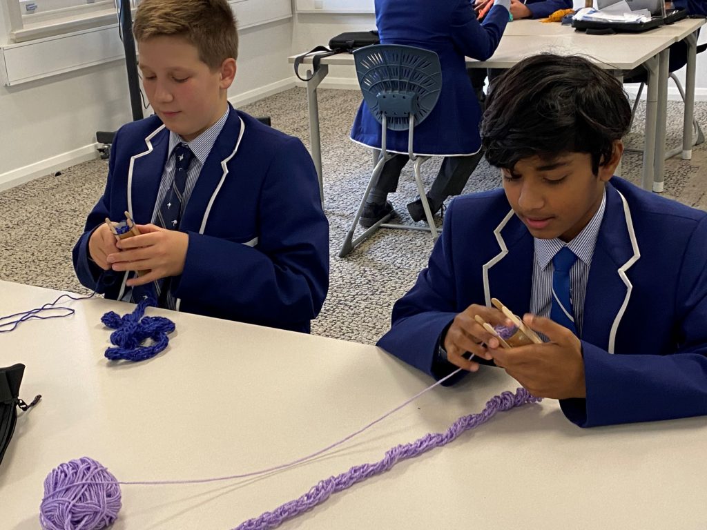 Mr Crawley’s class knitting for the Lonsdale RSPCA